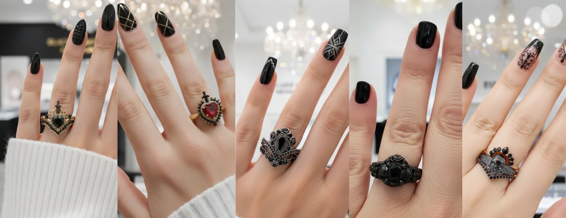 goth wedding rings from black diamond