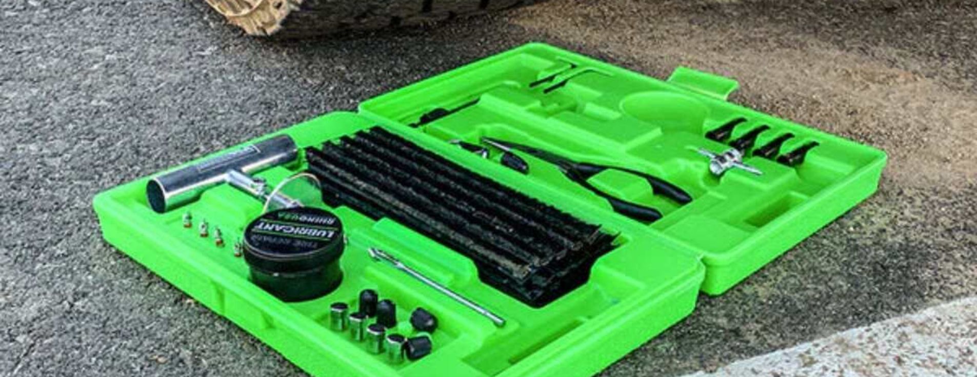 fixing a tire using a tire repair kit